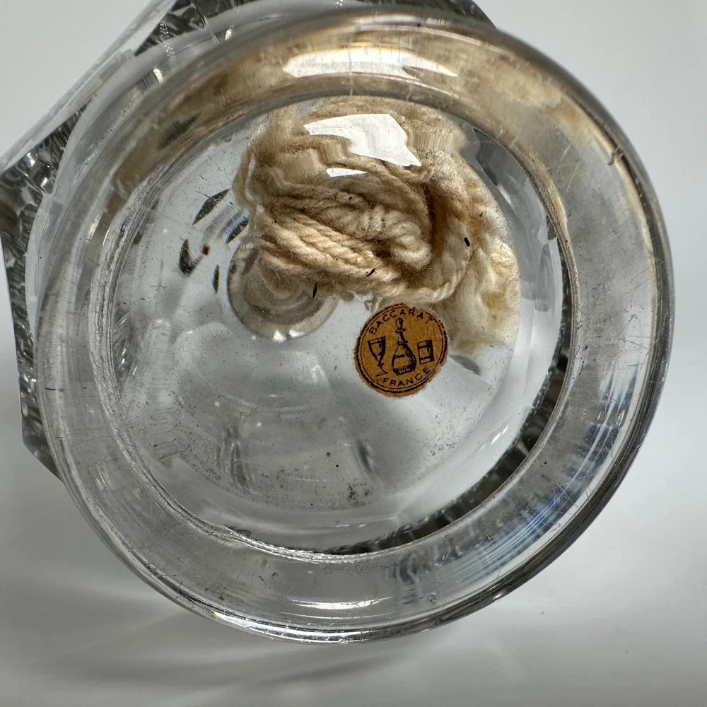 Antique Baccarat France Crystal Fragrance Lamp Berger Art Deco Paper Label 1930s